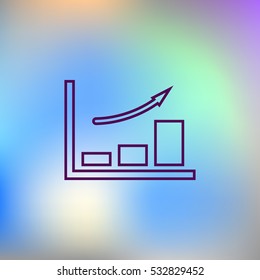 Flat paper cut style icon of a diagram. Vector illustration
