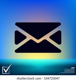 Flat paper cut style icon of envelope. E-mail symbol