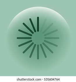 Flat paper cut style icon of refresh symbol. Vector illustration