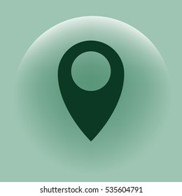 Flat paper cut style icon of map pointer vector illustration