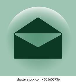 Flat paper cut style icon of envelope. E-mail symbol