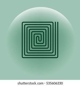 Flat paper cut style icon of floor heating. Vector illustration