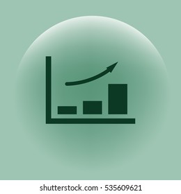 Flat paper cut style icon of a diagram. Vector illustration