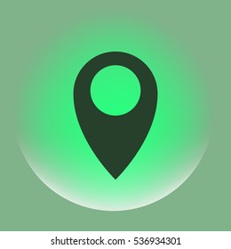 Flat paper cut style icon of map pointer vector illustration