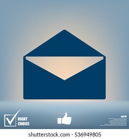 Flat paper cut style icon of envelope. E-mail symbol
