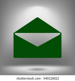 Flat paper cut style icon of envelope. E-mail symbol