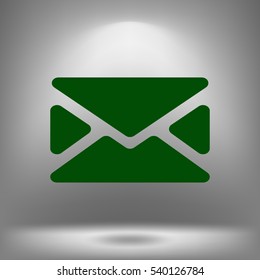 Flat paper cut style icon of envelope. E-mail symbol