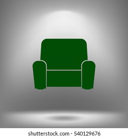 Flat paper cut style icon of furniture. Vector illustration