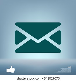 Flat paper cut style icon of envelope. E-mail symbol