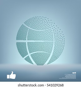 Flat paper cut style icon of globe. Vector illustration