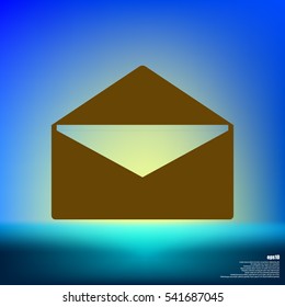 Flat paper cut style icon of envelope. E-mail symbol