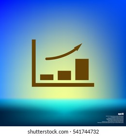 Flat paper cut style icon of a diagram. Vector illustration