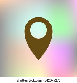 Flat paper cut style icon of map pointer vector illustration