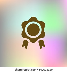 Flat paper cut style icon of seal. Vector illustration