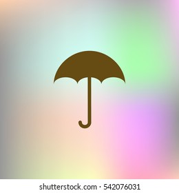 Flat paper cut style icon of umbrella. Vector illustration