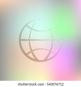 Flat paper cut style icon of globe. Vector illustration