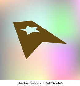 Flat paper cut style icon of web bookmark. Vector illustration