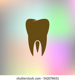 Flat paper cut style icon of tooth. Dentistry symbol icon vector illustration