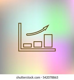Flat paper cut style icon of a diagram. Vector illustration
