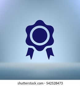 Flat paper cut style icon of seal. Vector illustration