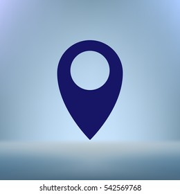 Flat paper cut style icon of map pointer vector illustration