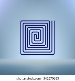Flat paper cut style icon of floor heating. Vector illustration
