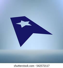 Flat paper cut style icon of web bookmark. Vector illustration