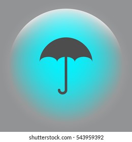 Flat paper cut style icon of umbrella. Vector illustration
