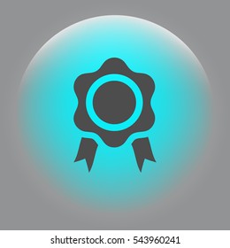 Flat paper cut style icon of seal. Vector illustration
