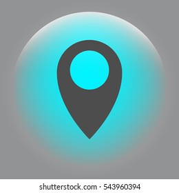 Flat paper cut style icon of map pointer vector illustration