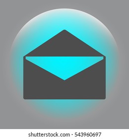 Flat paper cut style icon of envelope. E-mail symbol