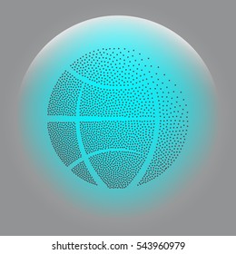 Flat paper cut style icon of globe. Vector illustration