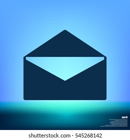 Flat paper cut style icon of envelope. E-mail symbol