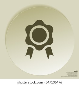 Flat paper cut style icon of seal. Vector illustration