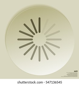 Flat paper cut style icon of refresh symbol. Vector illustration