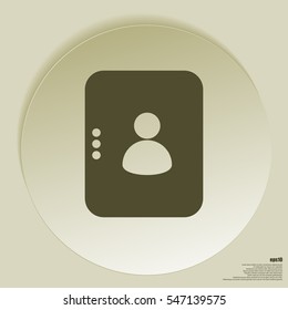Flat paper cut style icon of an address book. Vector illustration