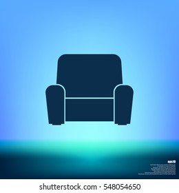 Flat paper cut style icon of furniture. Vector illustration