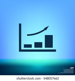 Flat paper cut style icon of a diagram. Vector illustration