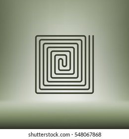 Flat paper cut style icon of floor heating. Vector illustration