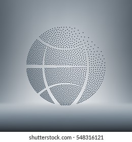 Flat paper cut style icon of globe. Vector illustration