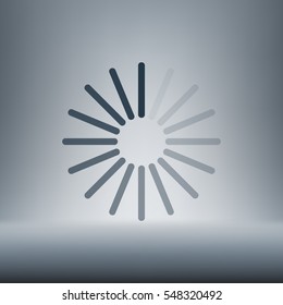 Flat paper cut style icon of refresh symbol. Vector illustration