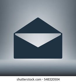 Flat paper cut style icon of envelope. E-mail symbol