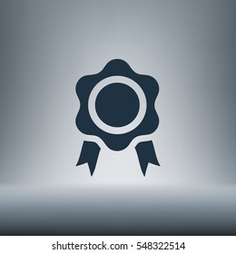 Flat paper cut style icon of seal. Vector illustration