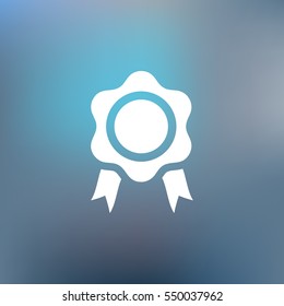 Flat paper cut style icon of seal. Vector illustration