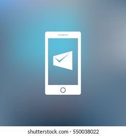 Flat paper cut style icon of Short Message. Vector illustration