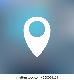 Flat paper cut style icon of map pointer vector illustration