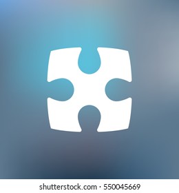 Flat paper cut style icon of puzzle part
