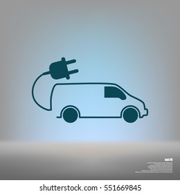 Flat paper cut style icon of an eco car. Vector illustration