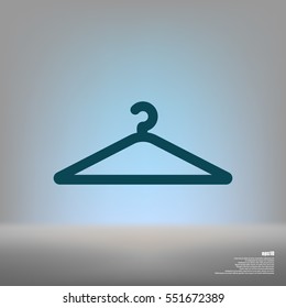 Flat paper cut style icon of hanger. Vector illustration