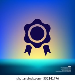 Flat paper cut style icon of seal. Vector illustration